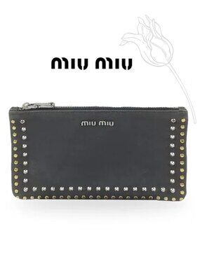 MIU MIU Studded Pouch Black Bag